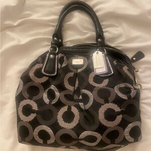 Coach Black and Silver Shoulder Bag
